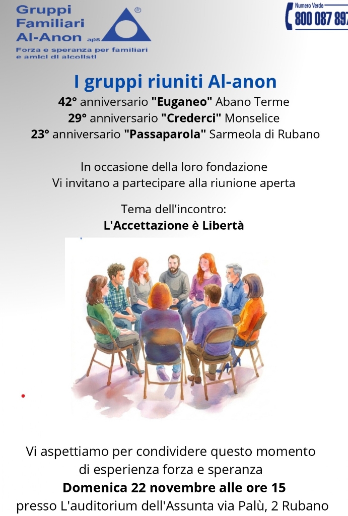 Anniversari Gruppi Riuniti Al-Anon Abano Terme, Monselice e Sarmeola di Rubano