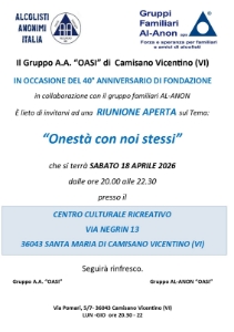 40° Anniversario di Fondazione Gruppo A.A. "OASI" Camisano Vicentino - Riunione Aperta