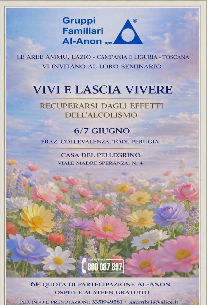 Seminario Gruppi Familiari Al-Anon. Aree AMMU, Lazio - Campania e Liguria - Toscana
